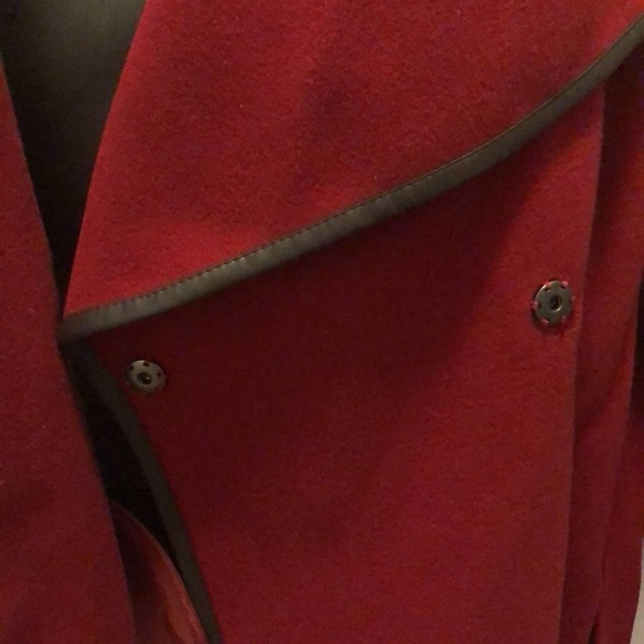 Red Cowl Collar Wrap Coat - Picture 7 of 8